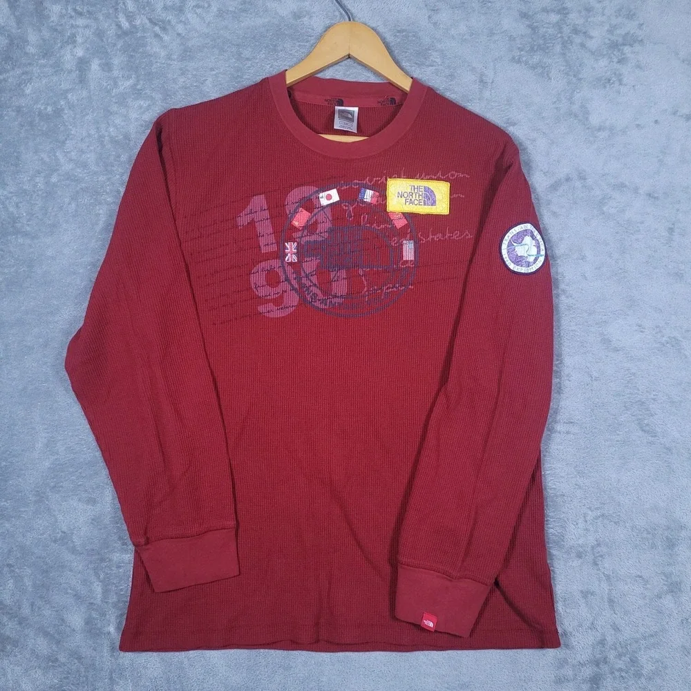 The North Face Shirt Mens L Red Trans-Antarctica Expedition 1990 Waffle Thermal